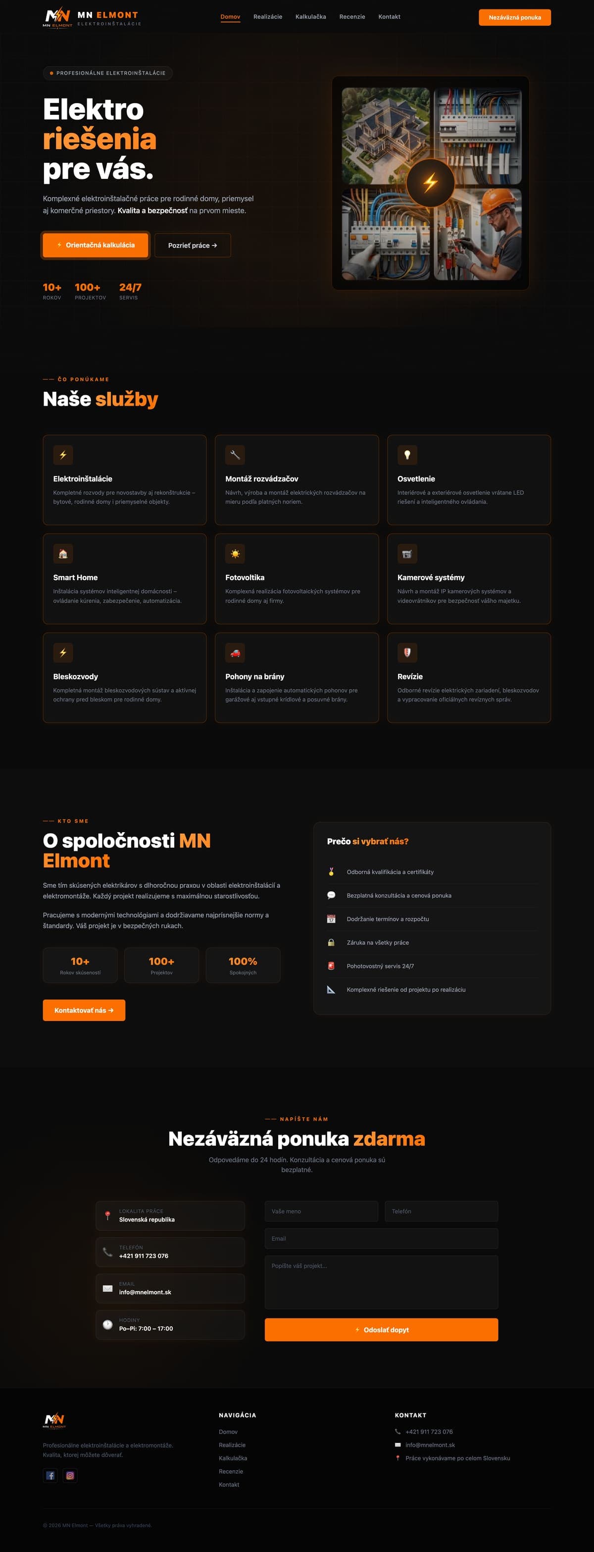 MN Elmont – Prezentačný web